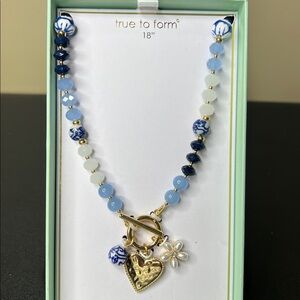 True to Form | Vintage Motif Hammered Heart Necklace Toggle Charm